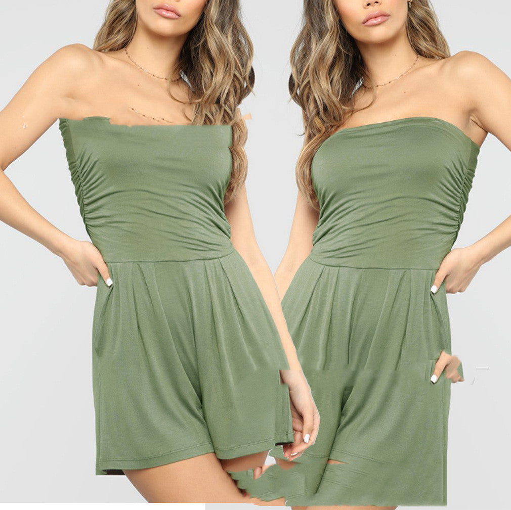 Sexy Wrapped Chest And Comfortable Home Jumpsuit - NJN NATURES
