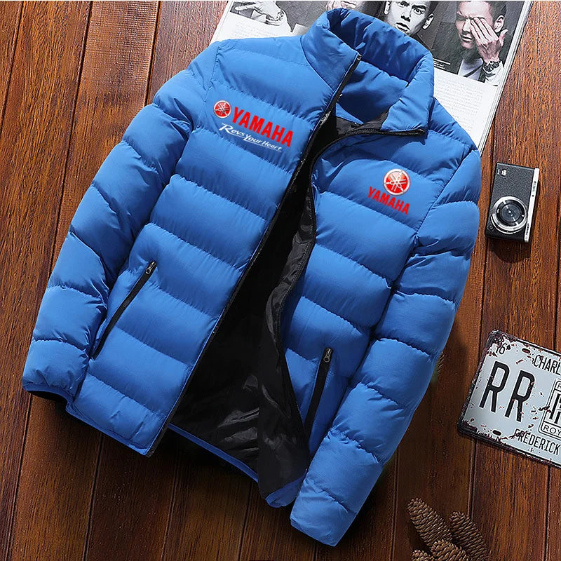 Yamaha Winter Thick Cotton Jacket Men's Stand up Collar Zipper Cotton Jacket Cotton Coat Casual Coat for Warmth