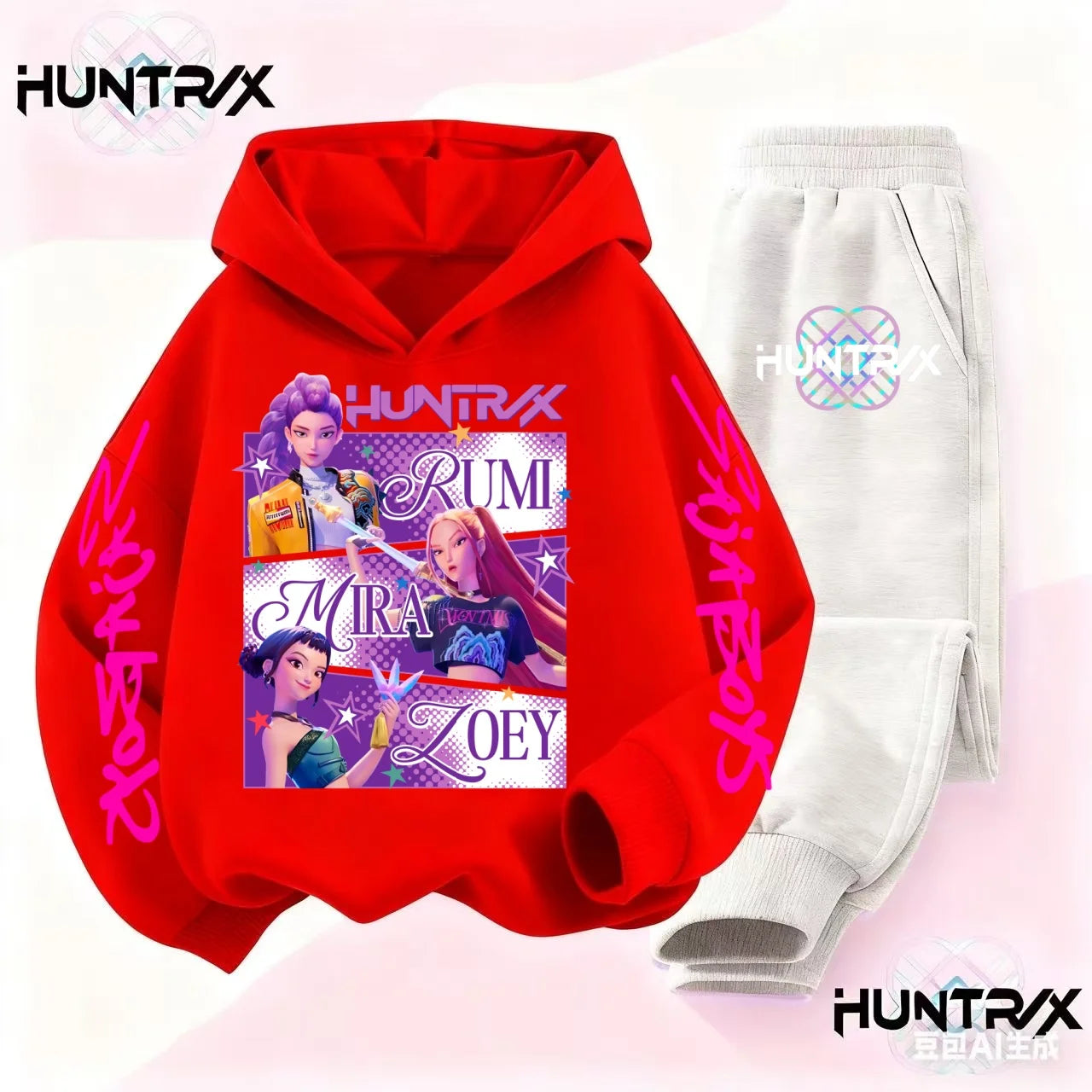 Children Hoodies Sets Kpop Demon Hunters Saja Boys Pullover Girls Boys Sweatshirts Anime Trucksuit Autumn Casual Kids Clothes