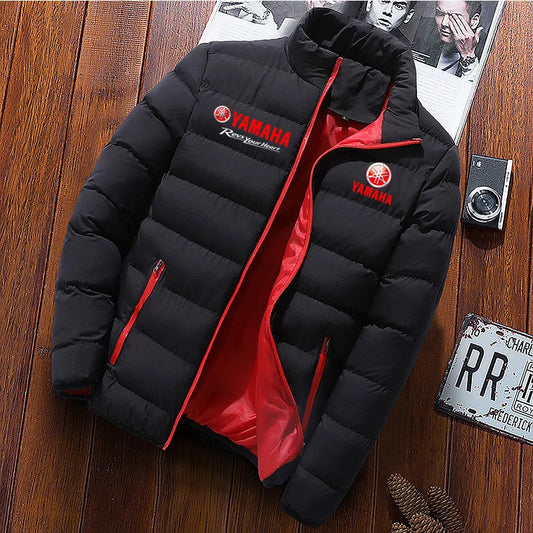 Yamaha Winter Thick Cotton Jacket Men's Stand up Collar Zipper Cotton Jacket Cotton Coat Casual Coat for Warmth