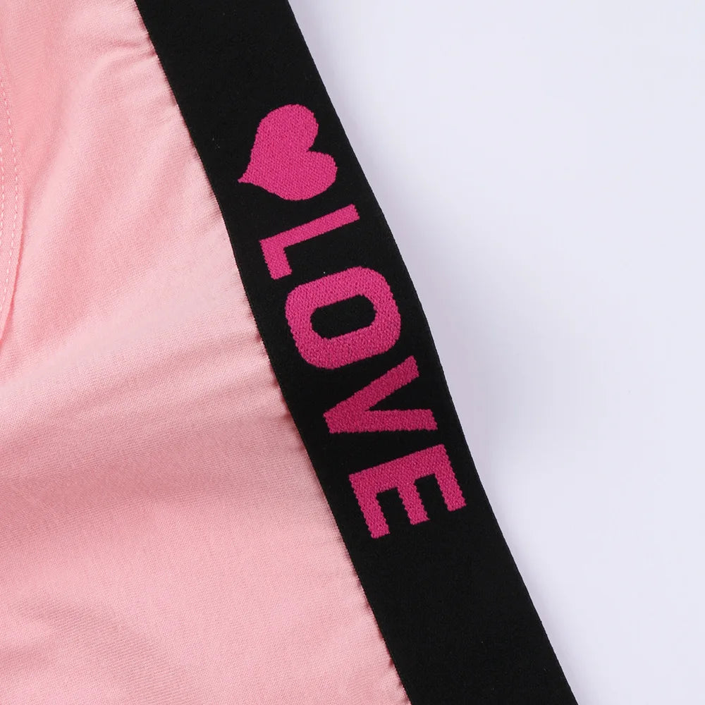 3PCS Girl's  Low Waist Briefs Women's Love Letter Printing Underwear - NJN NATURES